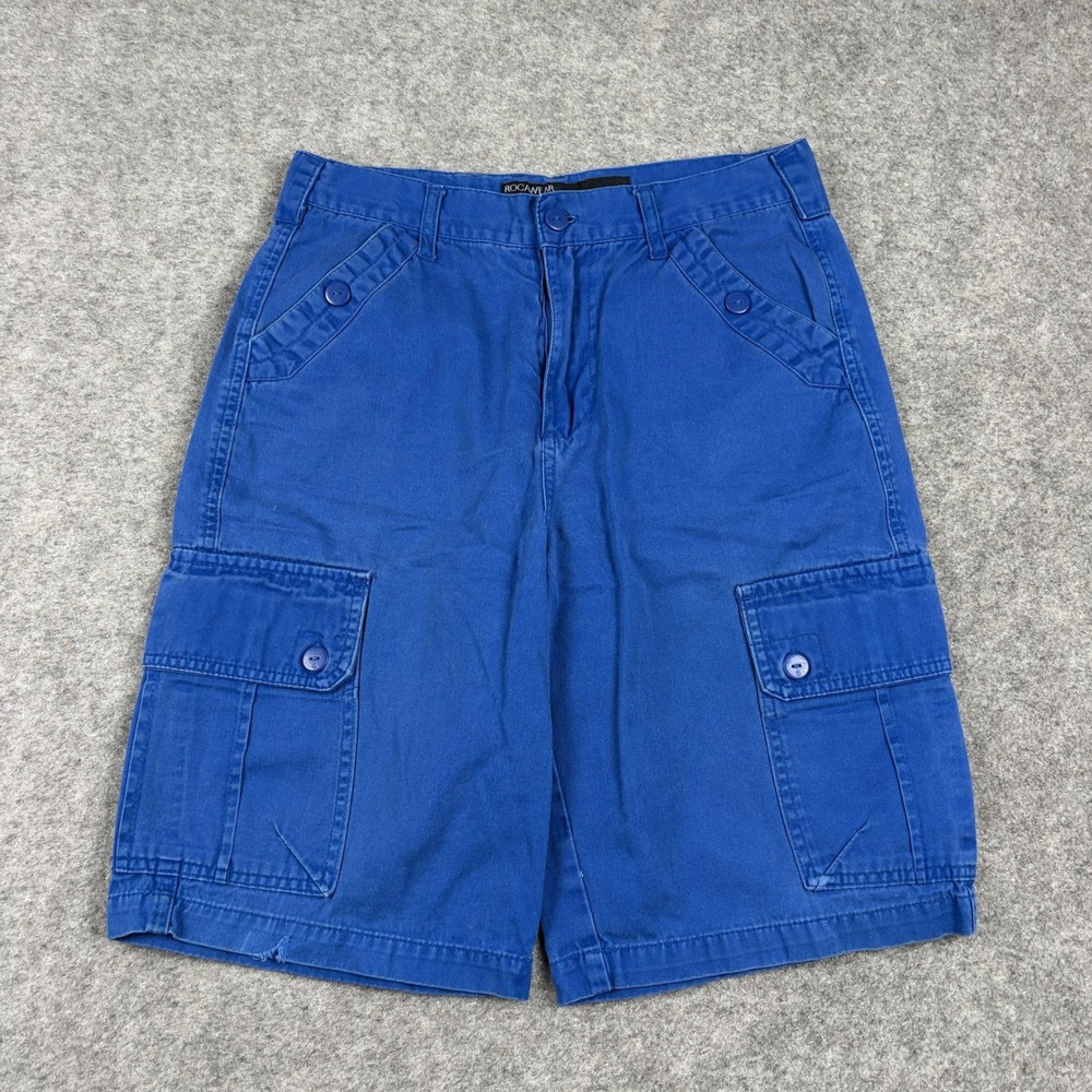 Rocawear Cargo Shorts Mens 31 Blue Original Fit Y2K Streetwear Utility Baggy 00s